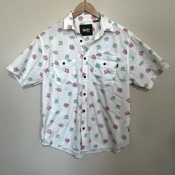 Howler Bros Aransas Button Down Shirt Bienvenidos Miami Shirt Ltd Edition Sz L - Picture 4 of 8